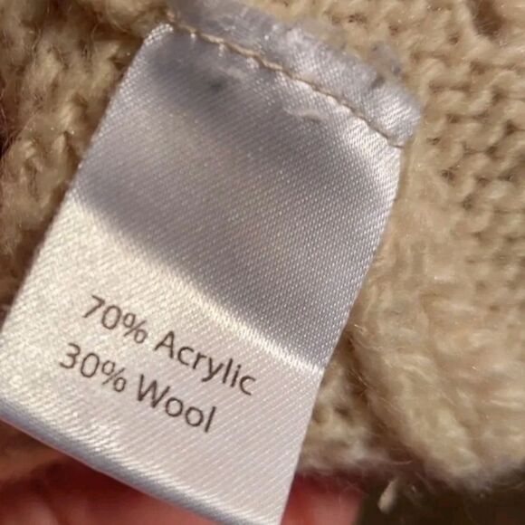 Bianca B Women's Sweater Cream Pullover Knit Made In Italy Wool Blend Size MED - Picture 4 of 10